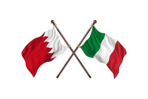 bahrain mot Italien två Land flaggor foto