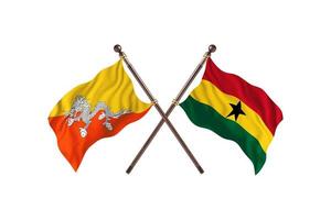 bhutan mot ghana två Land flaggor foto