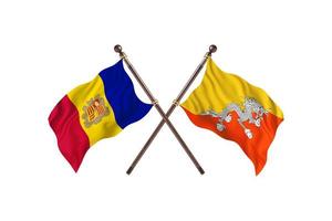 andorra mot bhutan två Land flaggor foto