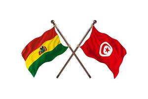 bolivia mot tunisien två Land flaggor foto