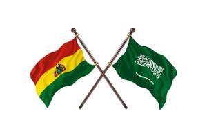 bolivia mot saudi arabien två Land flaggor foto