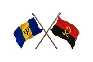 barbados mot angola två Land flaggor foto