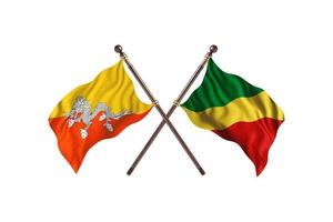 bhutan mot kongo republik av de två Land flaggor foto