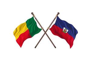 benin mot haiti två Land flaggor foto
