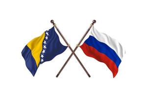 bosnien mot ryssland två Land flaggor foto