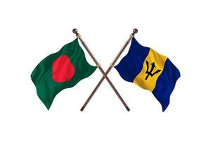 bangladesh mot barbados två Land flaggor foto