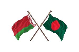 Vitryssland mot bangladesh två Land flaggor foto