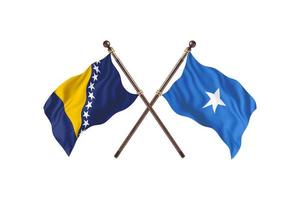 bosnien mot somalia två Land flaggor foto