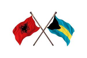 albania mot de Bahamas två Land flaggor foto