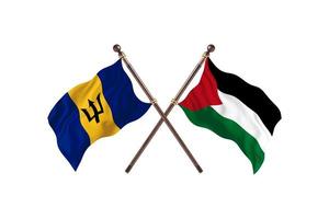 barbados mot palestinsk två Land flaggor foto