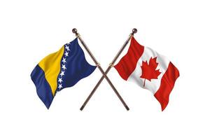 bosnien mot kanada två Land flaggor foto