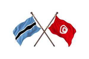 botswana mot tunisien två Land flaggor foto