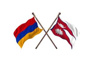 armenia mot nepal två Land flaggor foto