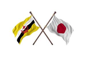 brunei mot japan två Land flaggor foto