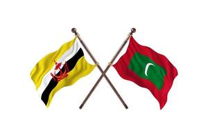 brunei mot maldiverna två Land flaggor foto