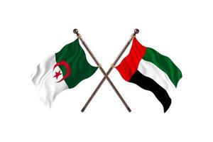 algeriet mot förenad arab emirates två Land flaggor foto