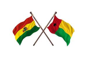 bolivia mot guinea-bissau två Land flaggor foto