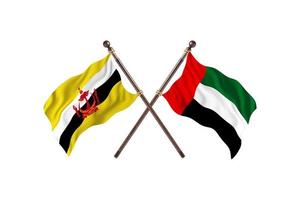 brunei mot förenad arab emirates två Land flaggor foto