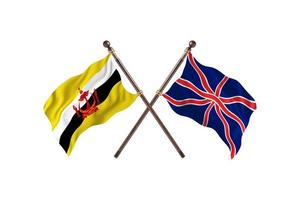 brunei mot förenad rike två Land flaggor foto