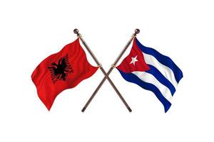 albania mot kuba två Land flaggor foto