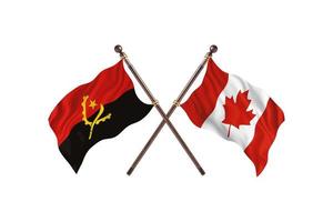angola mot kanada två Land flaggor foto