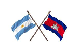 argentina mot cambodia två Land flaggor foto