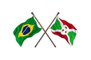 Brasilien mot burundi två Land flaggor foto