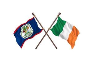 belize mot irland två Land flaggor foto