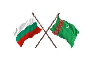 bulgarien mot turkmenistan två Land flaggor foto