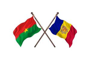 Burkina faso mot andorra två Land flaggor foto