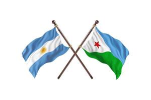 argentina mot djibouti två Land flaggor foto