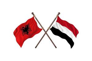 albania mot jemen två Land flaggor foto