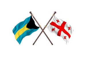 Bahamas mot georgien två Land flaggor foto