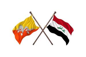 bhutan mot irak två Land flaggor foto