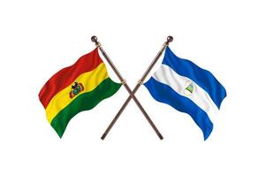 bolivia mot nicaragua två Land flaggor foto