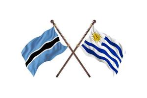 botswana mot uruguay två Land flaggor foto