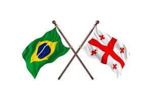 Brasilien mot georgien två Land flaggor foto