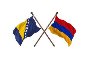 bosnien mot armenia två Land flaggor foto