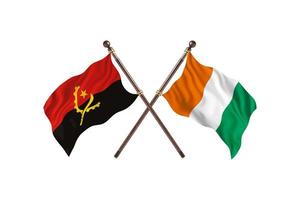angola mot cote d'ivoire två Land flaggor foto