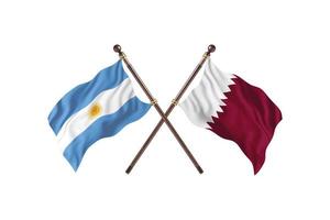 argentina mot qatar två Land flaggor foto