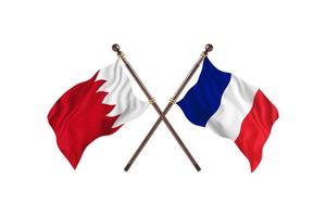 bahrain mot Frankrike två Land flaggor foto