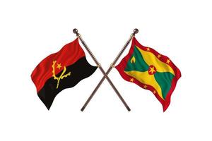 angola mot grenada två Land flaggor foto