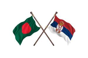 bangladesh mot serbia två Land flaggor foto