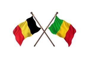belgien mot mali två Land flaggor foto