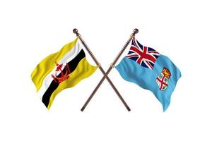 brunei mot fiji två Land flaggor foto