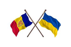 andorra mot ukraina två Land flaggor foto