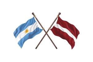 argentina mot lettland två Land flaggor foto