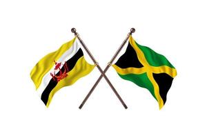 brunei mot jamaica två Land flaggor foto