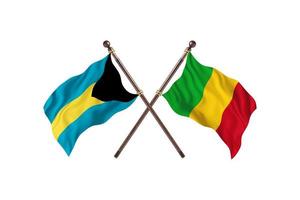 Bahamas mot mali två Land flaggor foto