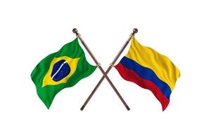 Brasilien mot colombia två Land flaggor foto
